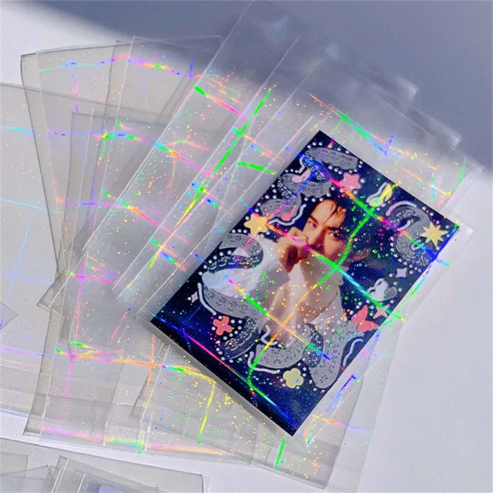 FlashingTransparentSakuraStarGridHolographicFilmPostcard