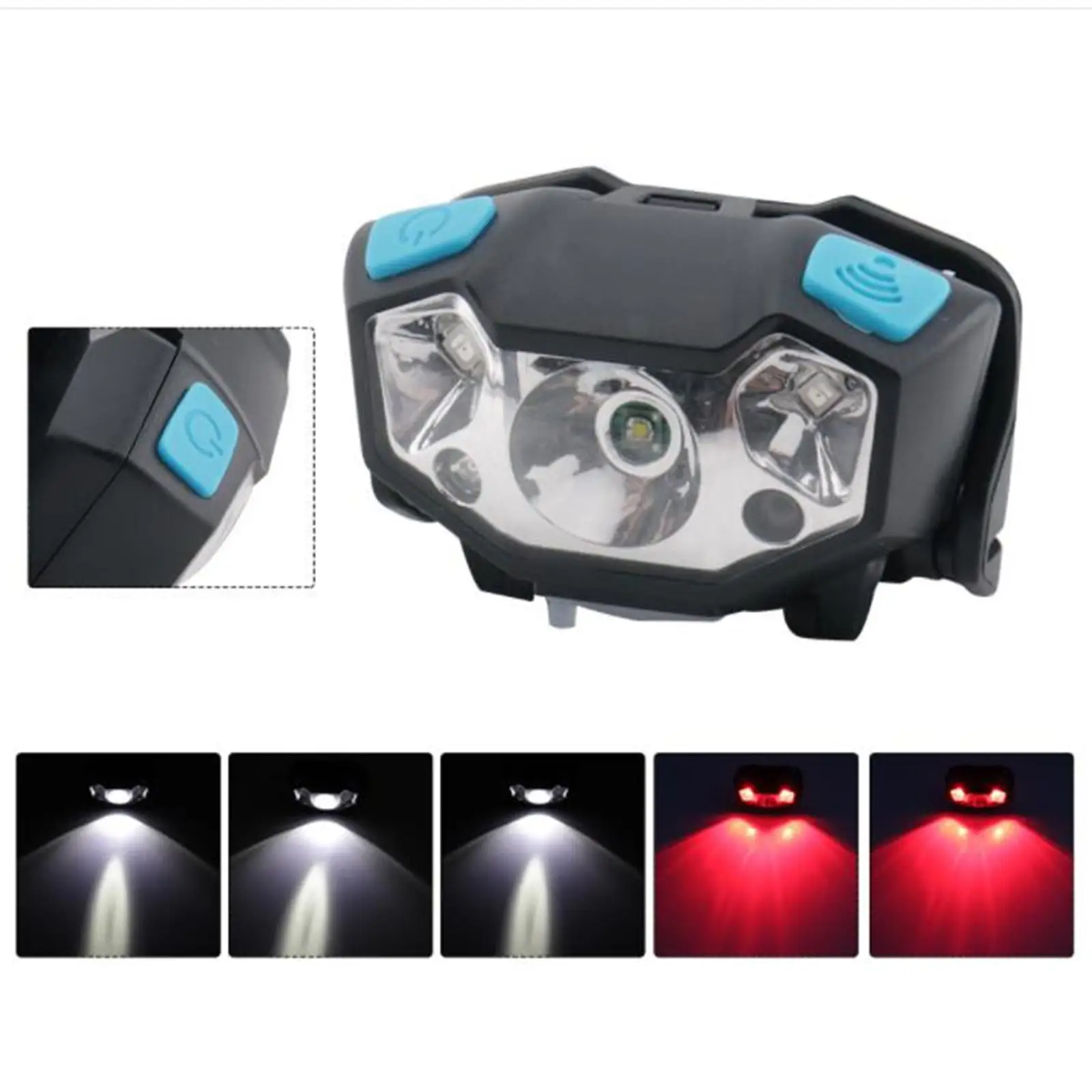 Headlight Rechargeable LED headlamp Head Light Torch Lamp Fishing Small Bright High Power Lantern Lamp for Adults Kids Outdoor