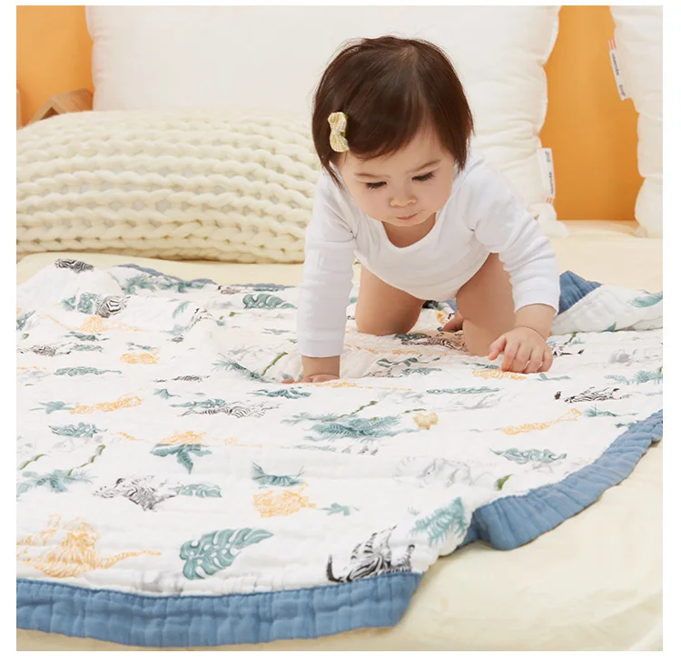 Baby Blankets Cotton Cartoon Pattern 6 layer Breathable Soft Cotton