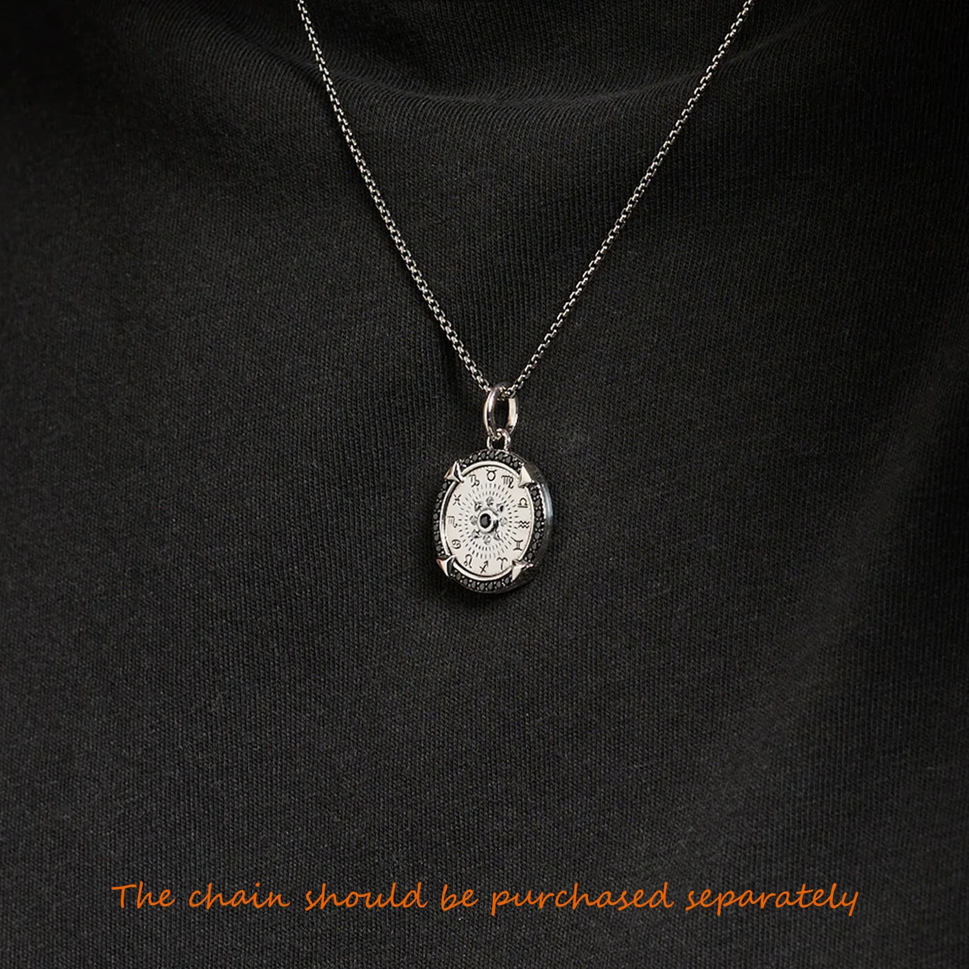 Talisman Pendant Elements of Nature Black Fine Jewelry Europe 925 Sterling Silver Accessories Lucky Gift For Woman Men pendant necklace silver necklace