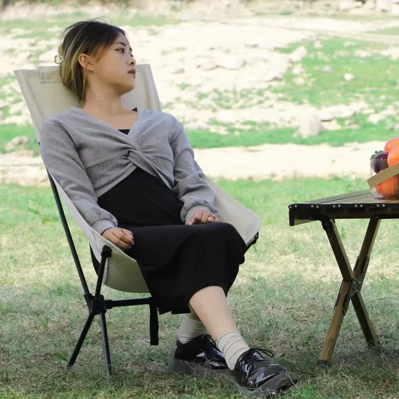 Portable Folding Camping Chair Aluminum Alloy With Storage Bag