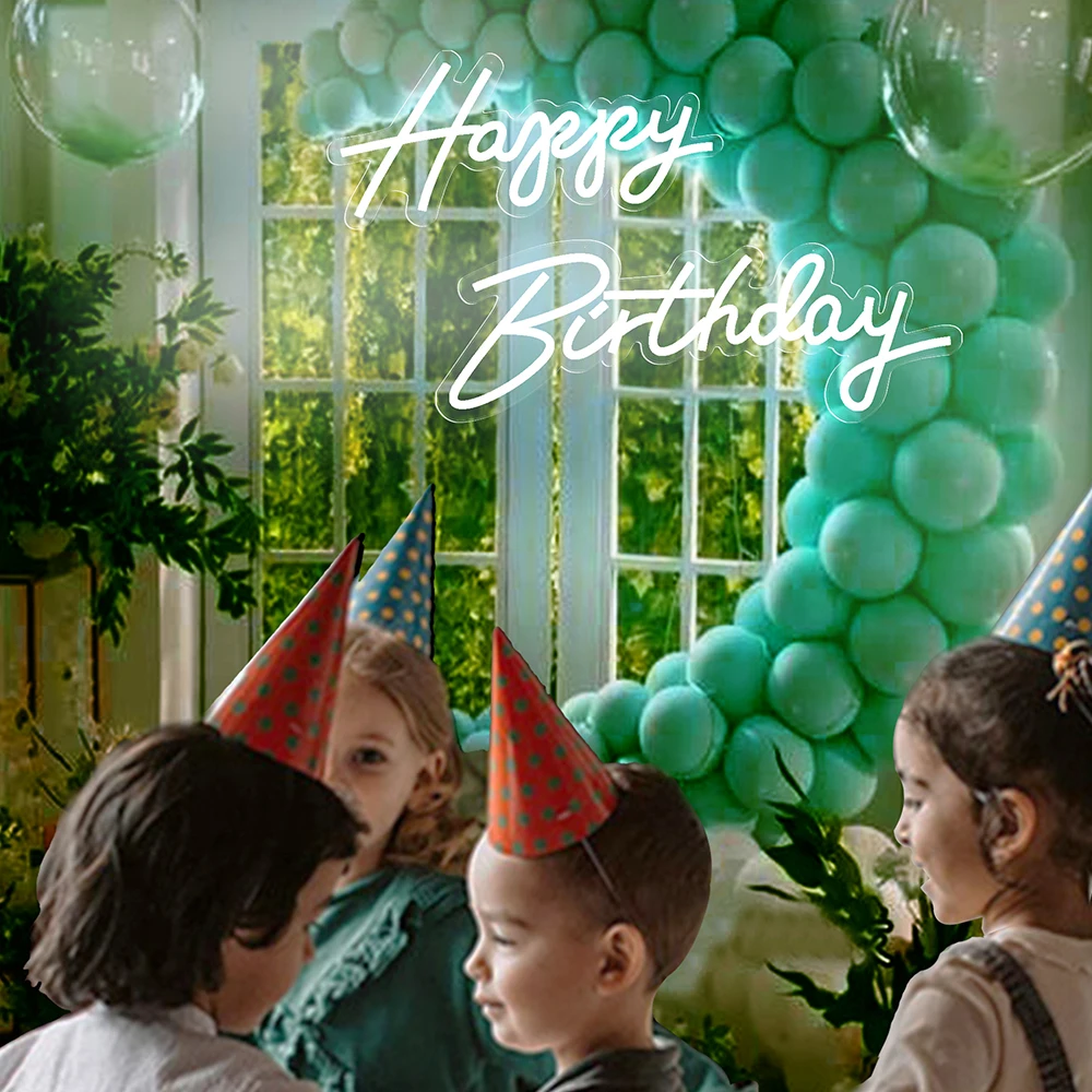 20인치 네온 생일 축하합니다 웨딩 Mr & Miss 조명 표시 투명 배경 생일 장식 디머 포함