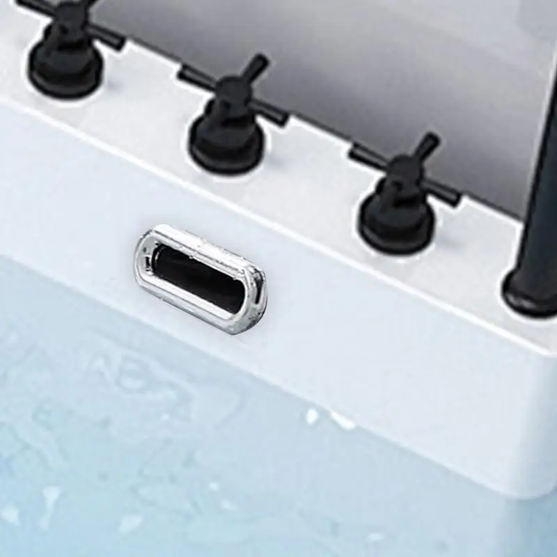 Sink Overflow Cover 4X Oval Drain Replacement Sink Bath Cap Bathroom Drain Stopper