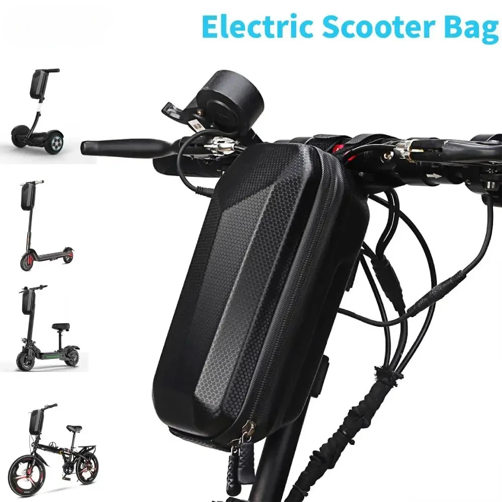 Electric Scooter Front Bag Waterproof Folding EVA Hard Shell Bags  Bicycle Handlebar Hanging Bag Storage Accessories