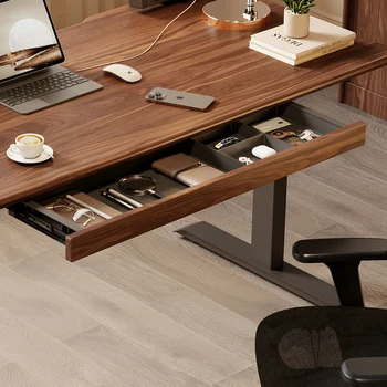 Organizzatore per cassetti sotto la scrivania Scaffale portaoggetti in legno di noce nera Accessorio per scrivania da ufficio Organizzatore da scrivania per computer nascosto
