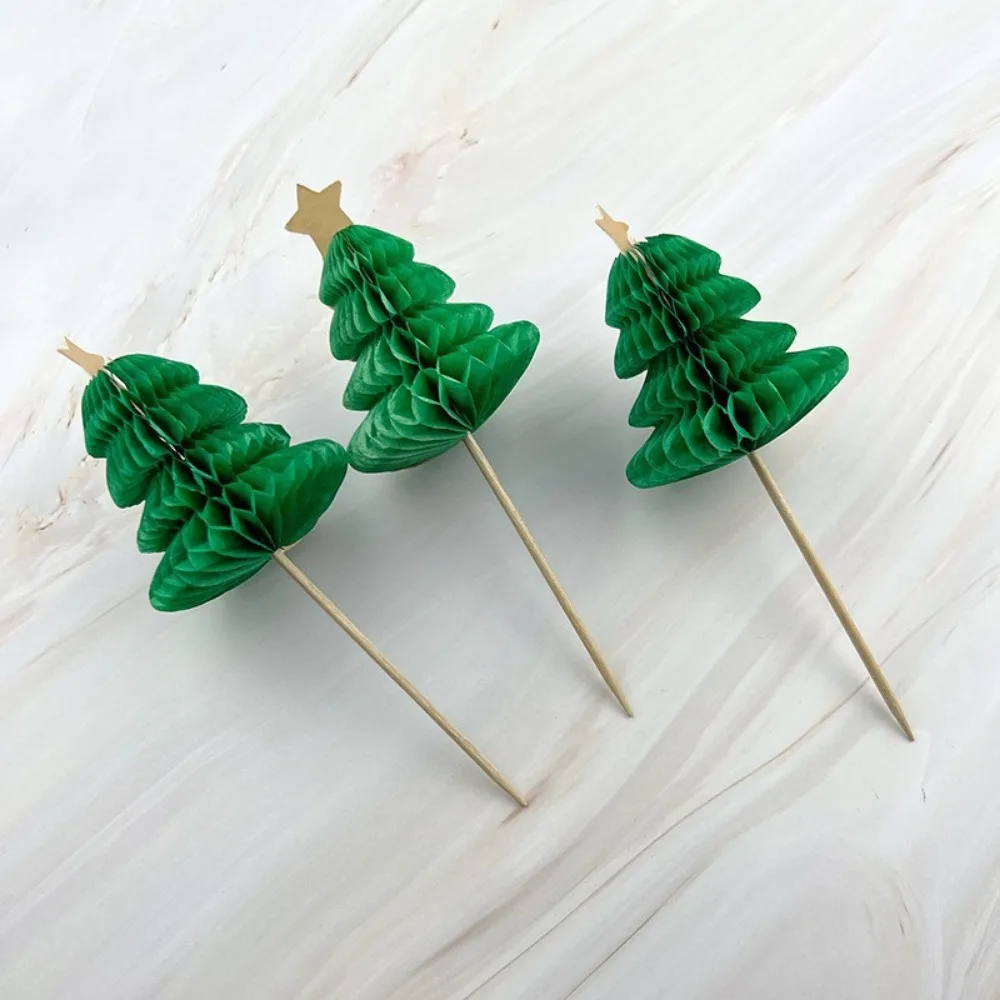 10/50 Pcs 3D Christmas Tree Party Decoration Green Disposable Paper Straws for Christmas Party