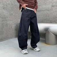 Skateboard Loosen Fit Black Wide Leg Lattern Jeans Men Baggy Clothes Male's Hallen Pants 1
