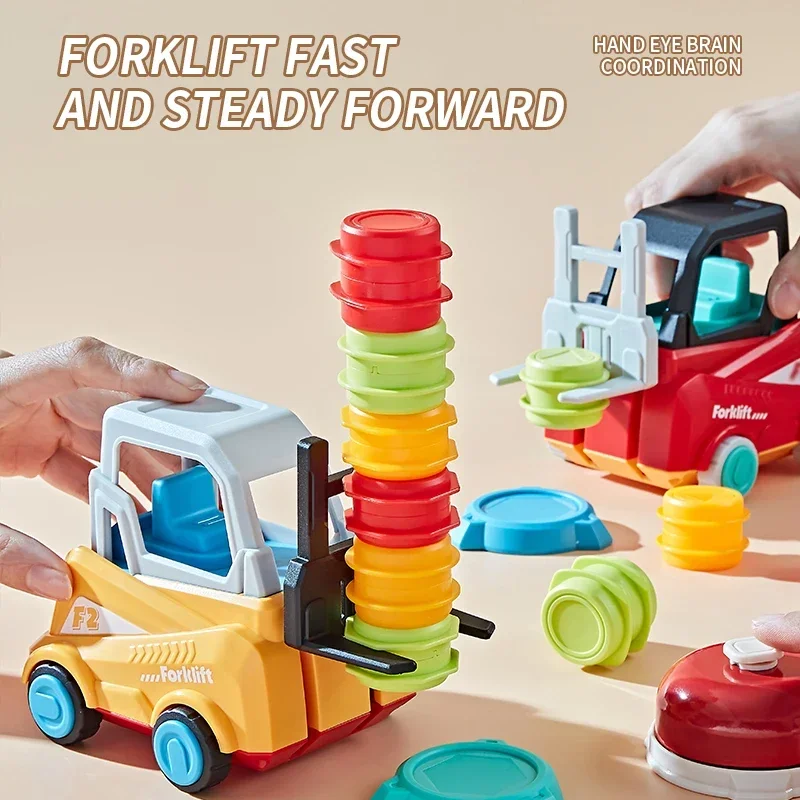Plastic Kids Engineering Truck Forklift Stacking Game Toy