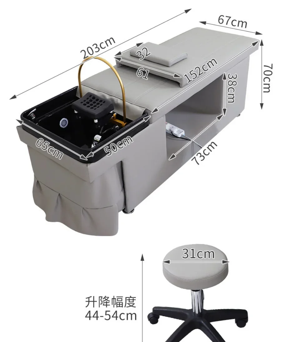 Multifunctional Lay Down Shampoo Bed Salon Head Spa Hair Wash Thai Steam Bowl Headspa Massage Circulating Electric with Pedicure 4
