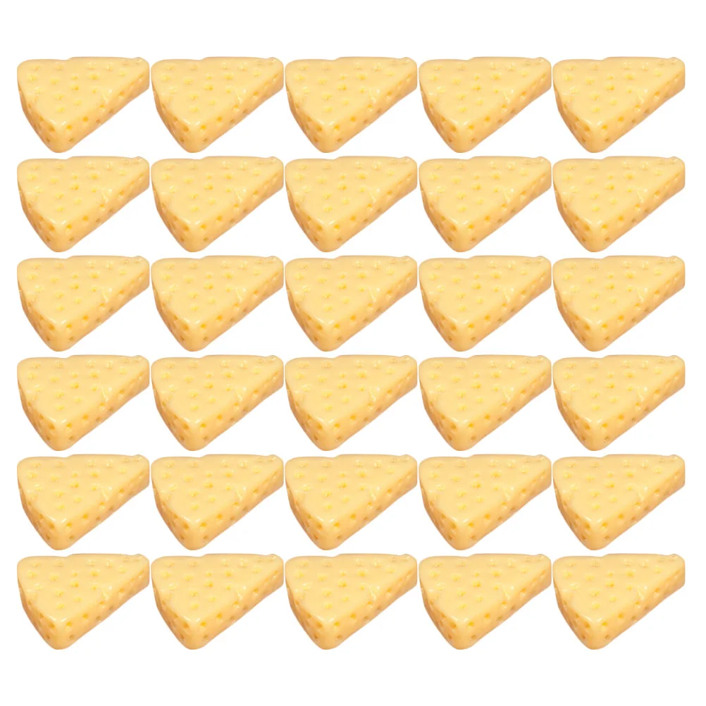

100 Pcs Mini Resin Cheese Household Decor Accessories Toys Miniature Model Decorative Props Plastic Small Food Models