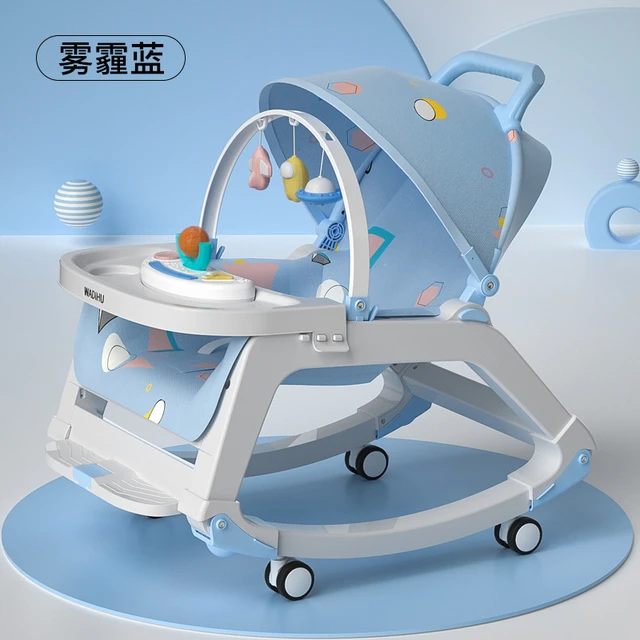 INFANS 2 in 1 Baby Swing and Bouncer, Portable Newborn Rocker with 5 S