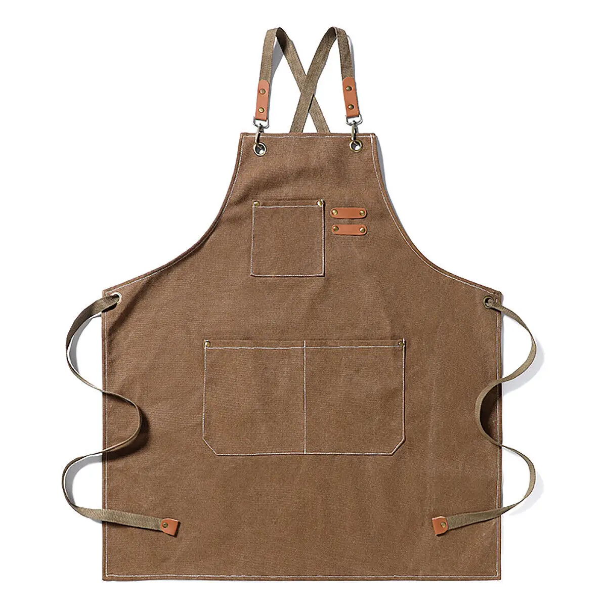 

New Kitchen thickened canvas apron for women and men waterproof, with pockets, stain resistant cooking apron, work apron
