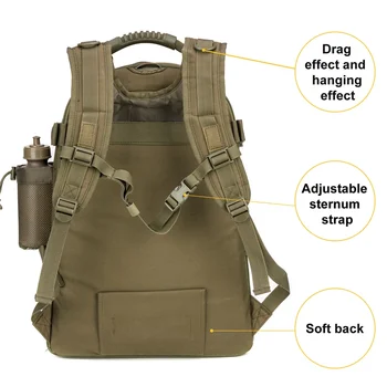 60L Men Backpacks Large Tactical Hiking Expandable Backpack Molle 3 Day Assault Pack Rucksacks 4