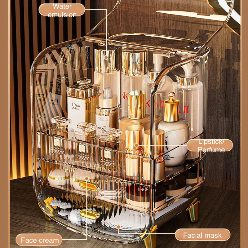 

Large Capacity Desktop Cosmetics Storage Box, Skin Care Dust-proof Products Storage Rack,Acrylic Facial Mask Storage Box