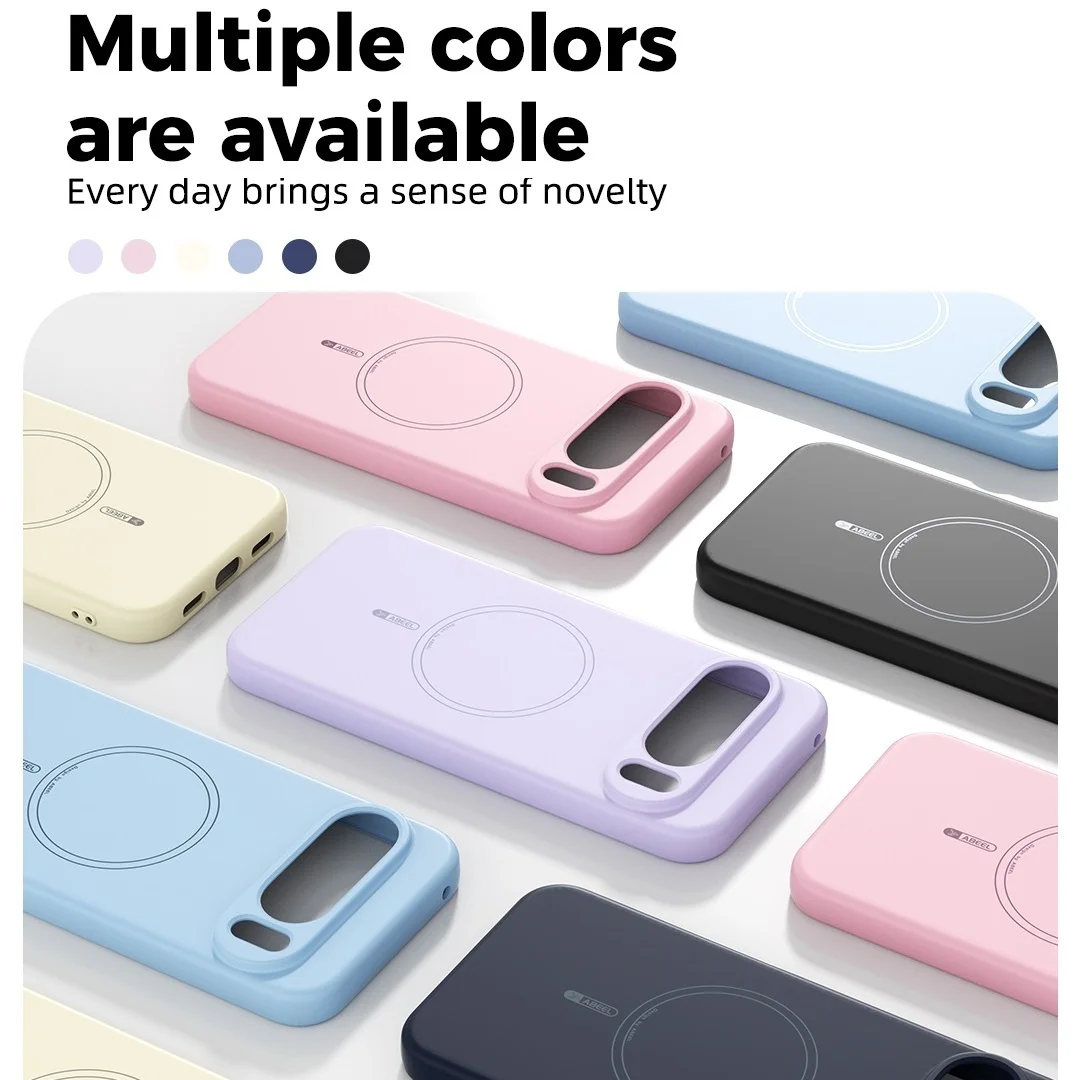 Magnetic Liquid Silicone Phone Case with Wireless Charging Capability and Protective Soft Shell Holder