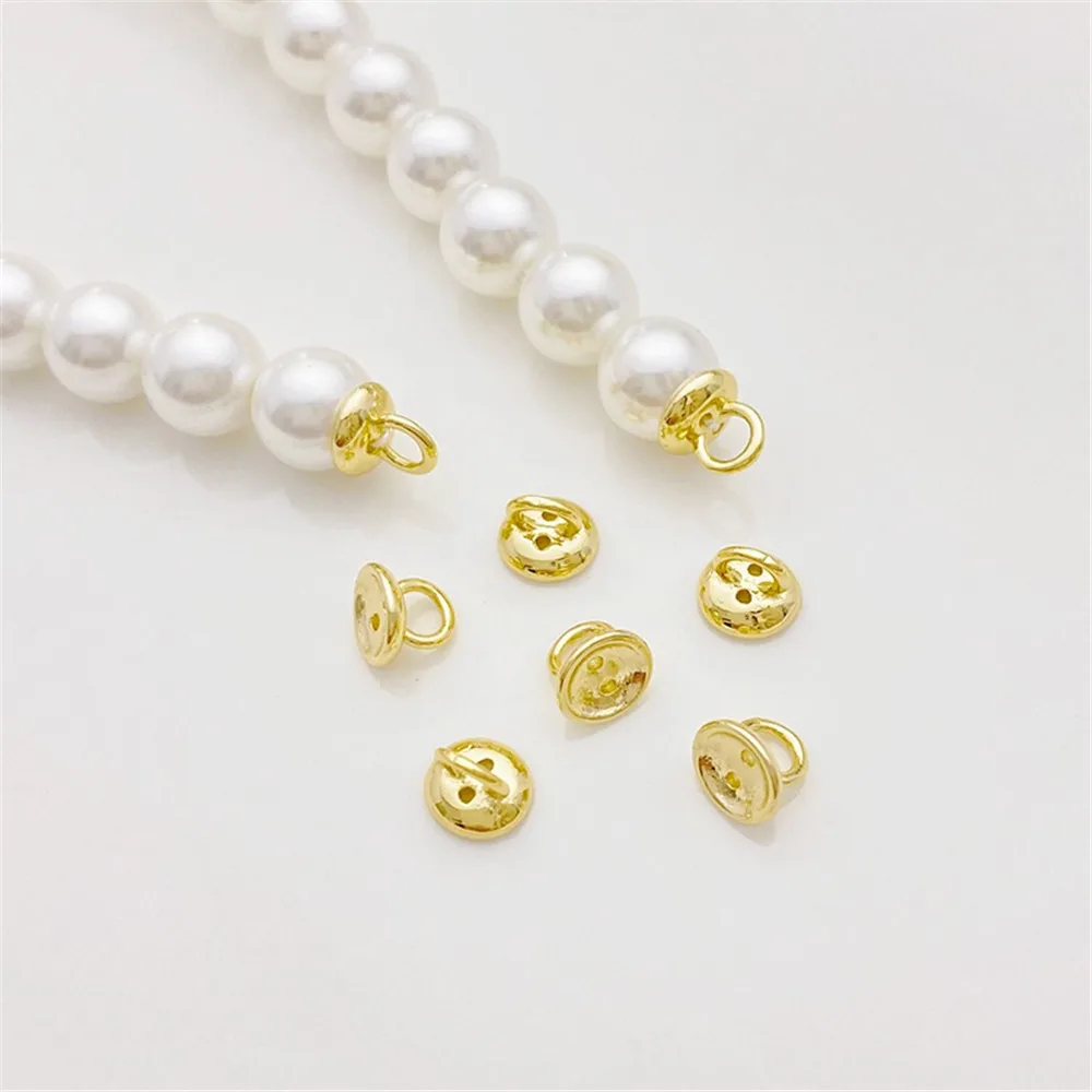 

14K Gold Filled Buttons, Pearl Caps, Connected Closure Buckles, Handmade DIY String Bracelets, Necklaces, Accessories, Materials