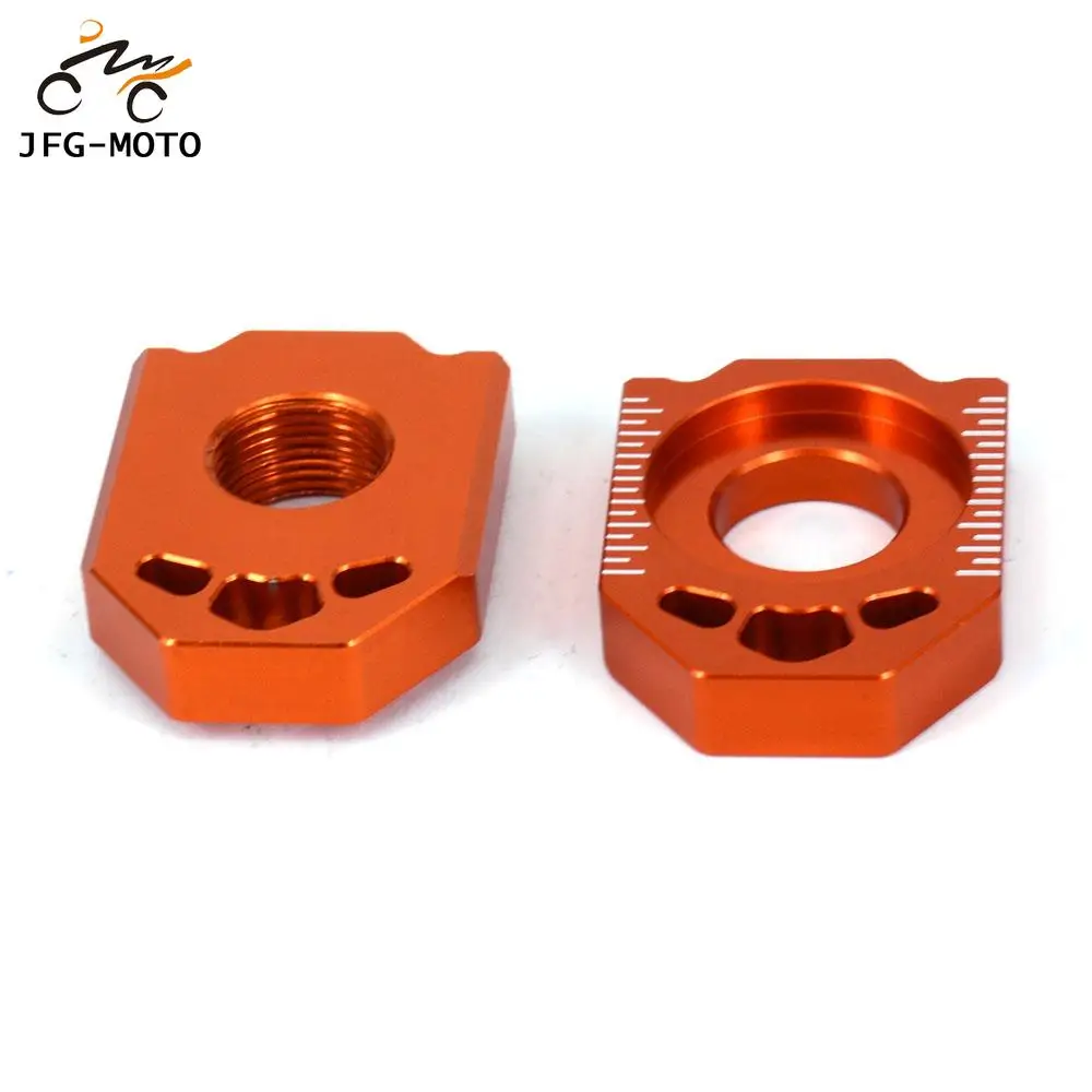 For KTM 85 125 150 200 250 300 350 450 525 530 SX SXF XC XCF EXC EXCF XCW XCFW Motorcycle CNC Rear Chain Adjuster Axle Blocks motorcycle chain adjuster