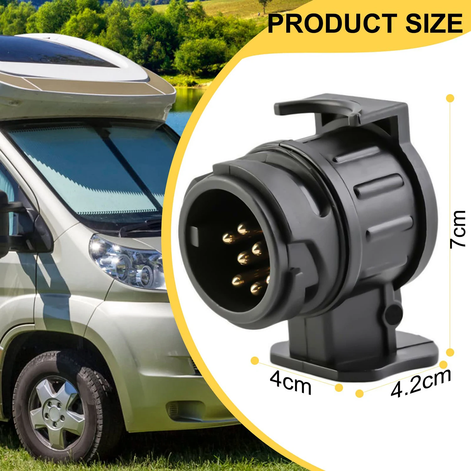 Towing Adapter 13 Pin to 7 Pin Towing Adaptor Trailer Caravan Truck Towbar Car Plug Adapter 12V Waterproof Electric Socket Converter Connector