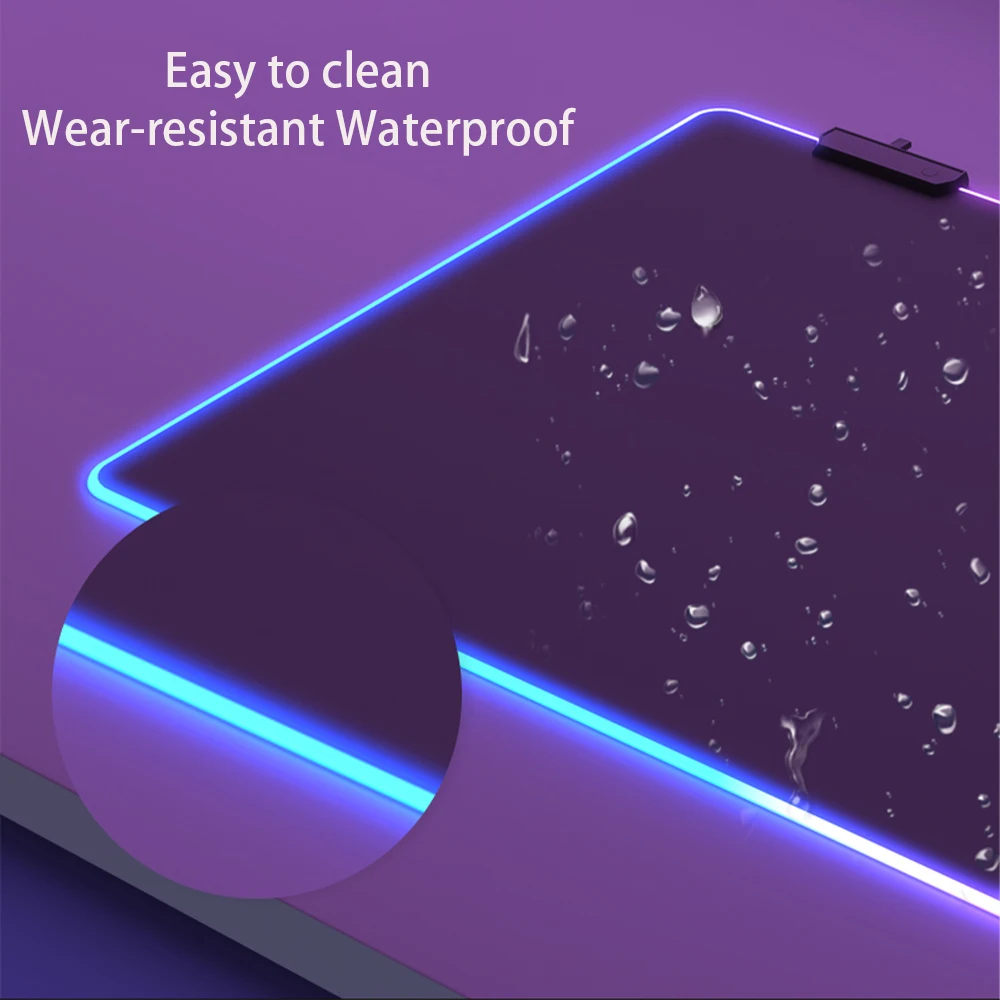 RGB Mouse Pad Keyboard Cover Desk-mat Large Gaming Mouse Pad Multi-size Colorful LED Computer Gamer Mousepad Waterproof Desk Mat 3