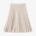 Cream Pleated Skirt