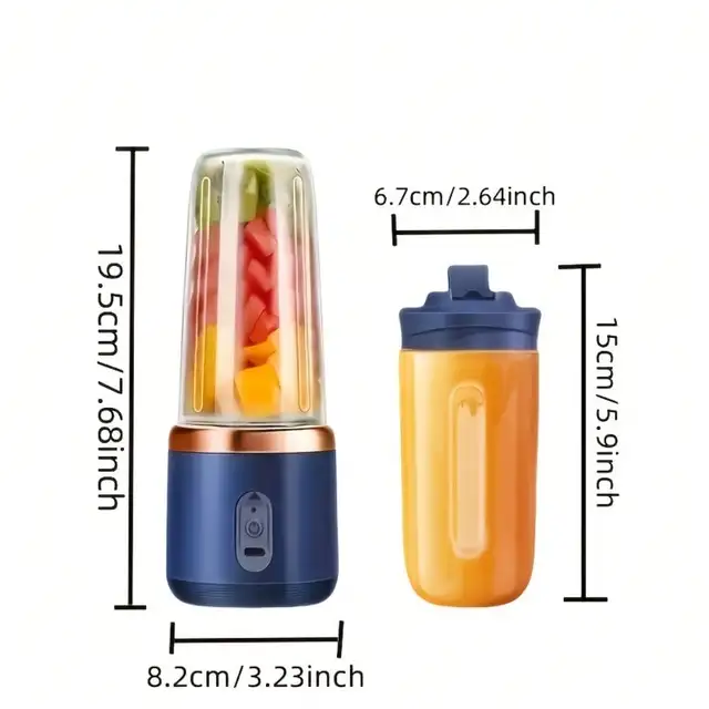 Juicer Cup + Portable Outdoor Cup, Dual Cups, Detachable, Easy To Clean, For Making Fine Juice, Fruit Blender, Beverage Maker, Suitable For Home, Outdoor Travel, Office, USB Charging, Portable Blender, Juice Mixer - Perfect Gift For