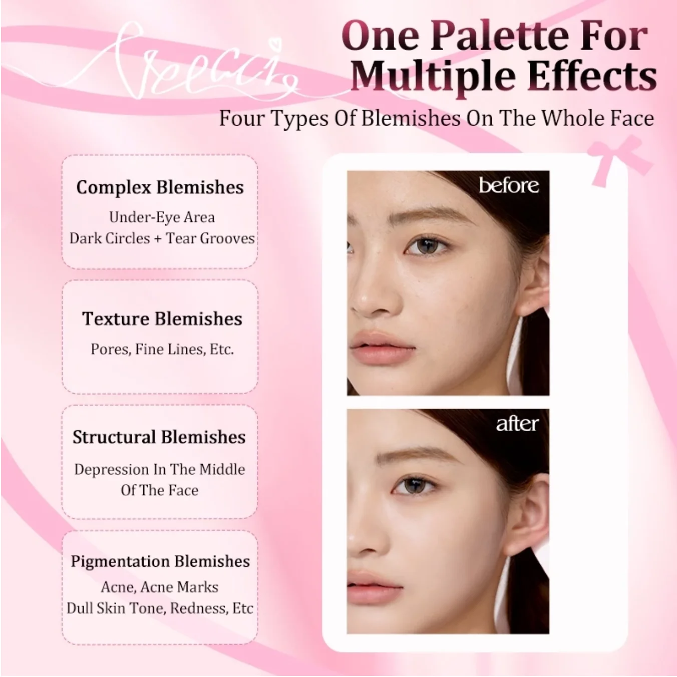 VEECCI Concealer Highlight Seven Colors Moisturizing Not Stuck Versatile Nature Natural Invisible Acne Moisturizer Makeup 5