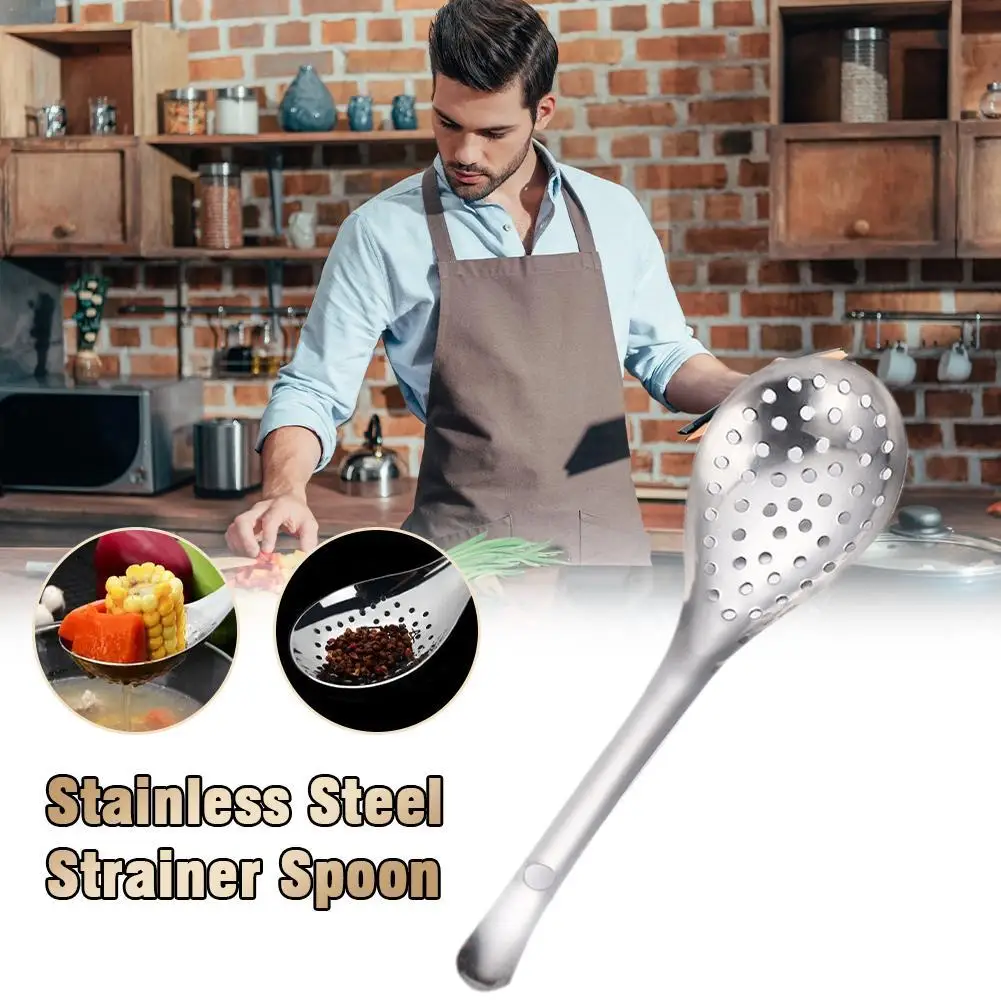 304 Stainless Steel Strainer Spoon Kitchen Colander Spoon Spoon Filter Strainer Food ScoopPerforated Skimmer Colander