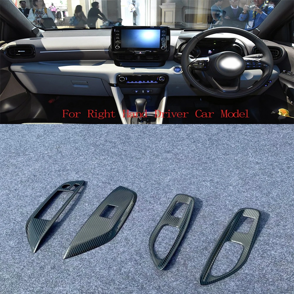 For Toyota Yaris 2020 2021 2022 Stainless Steel Interior Door Handle Window  Switches Cover Trim Armrest Panel Decoration Frame