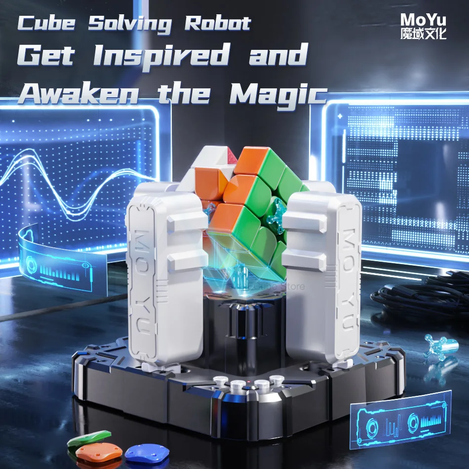 

NEW!!! [ECube] MoYu Robot Magic Cube 3x3 Helper MoYu Cube Robots Bluetooth Connection To App Stickerless Educational Toys Cubo