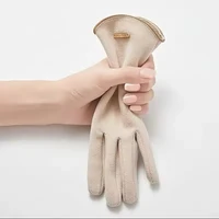 Women Autumn Winter Keep Warm Touch Screen Thin Solid Simple Gloves Cycling Drive Suede Fabric Elegant Windproof - Image 2