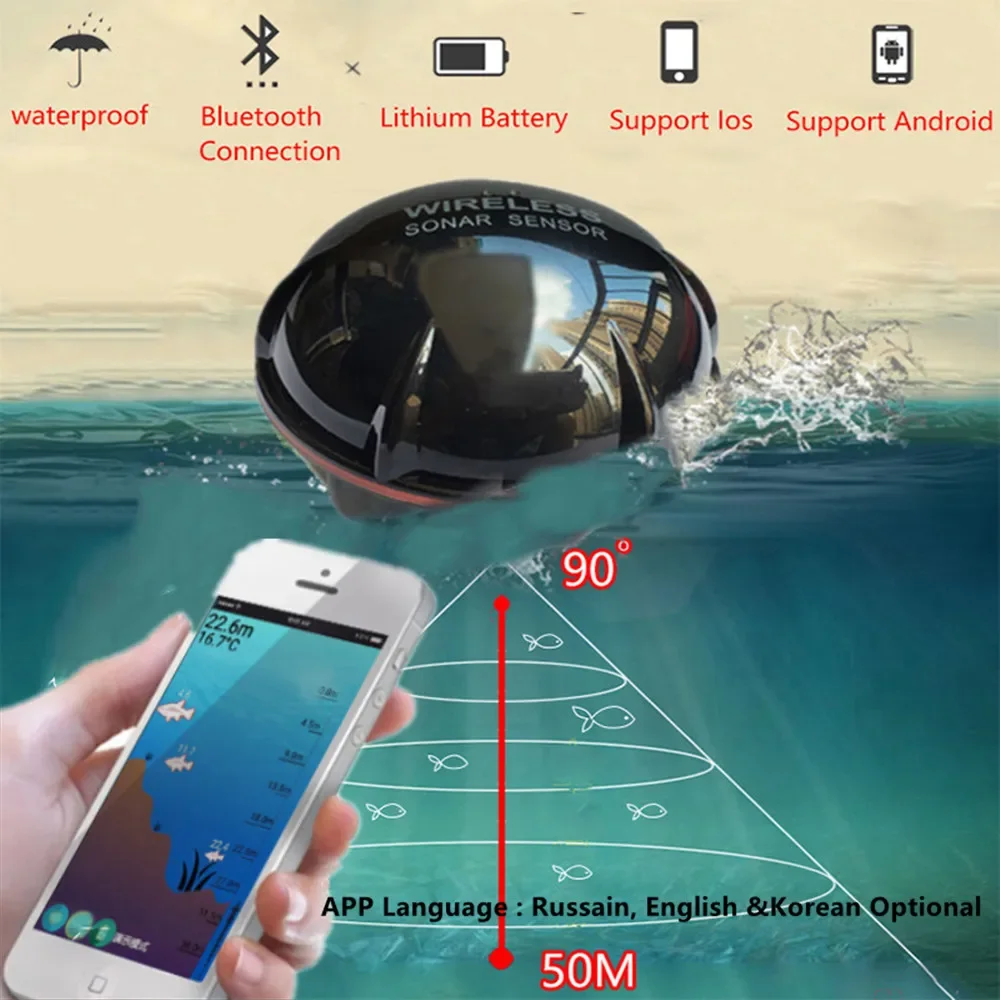 new smart Smart Phone Fish Finder Sonar Bluetooth Intelligent Fish Finder Android & ios Visual