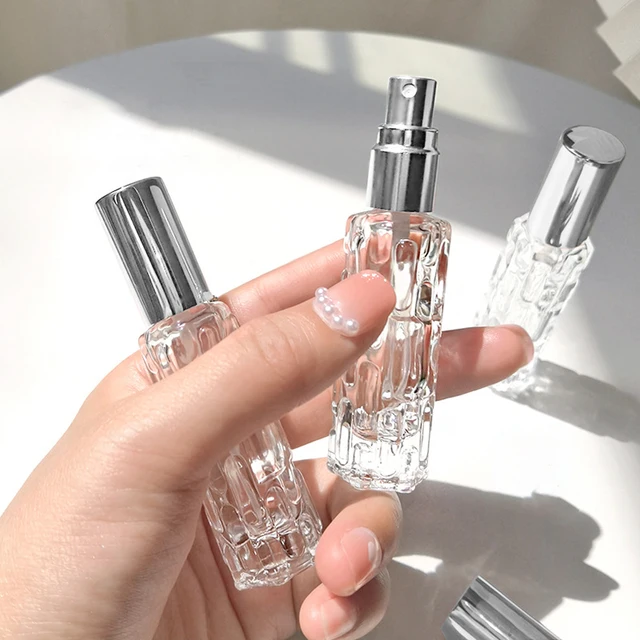 Bouteille de pulvérisation de parfum en verre de 10ml, tête de pulvérisation en aluminium, distributeur de parfum, bouteille vide à pression, 1 pièce 1