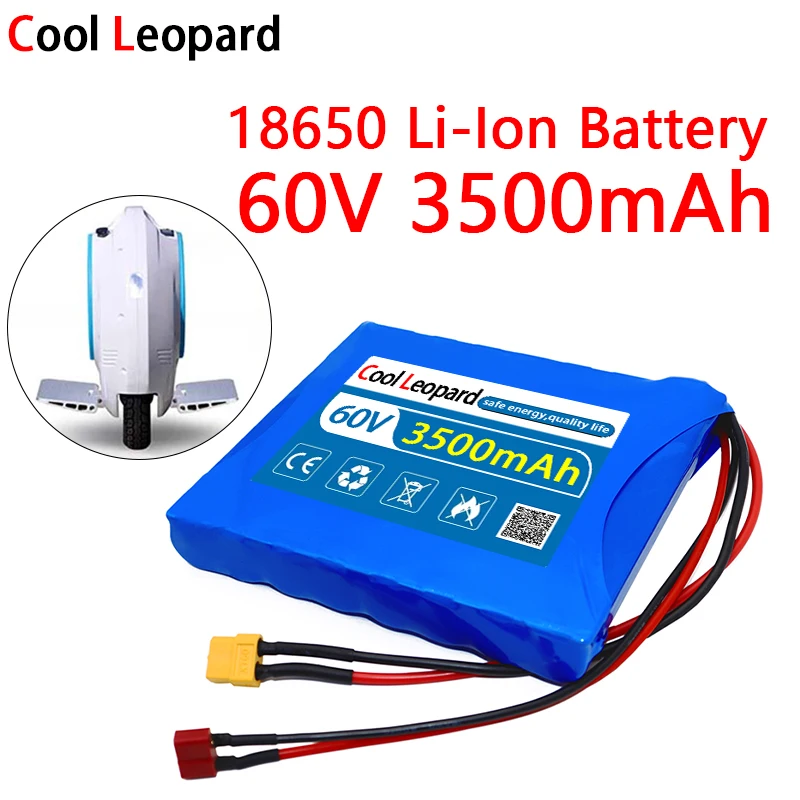 

New 16S1P 18650 60V 3500mAh Lithium Ion Battery Pack with BMS,for Self-Balancing Scooter Electric Unicycle Li-ion Battery