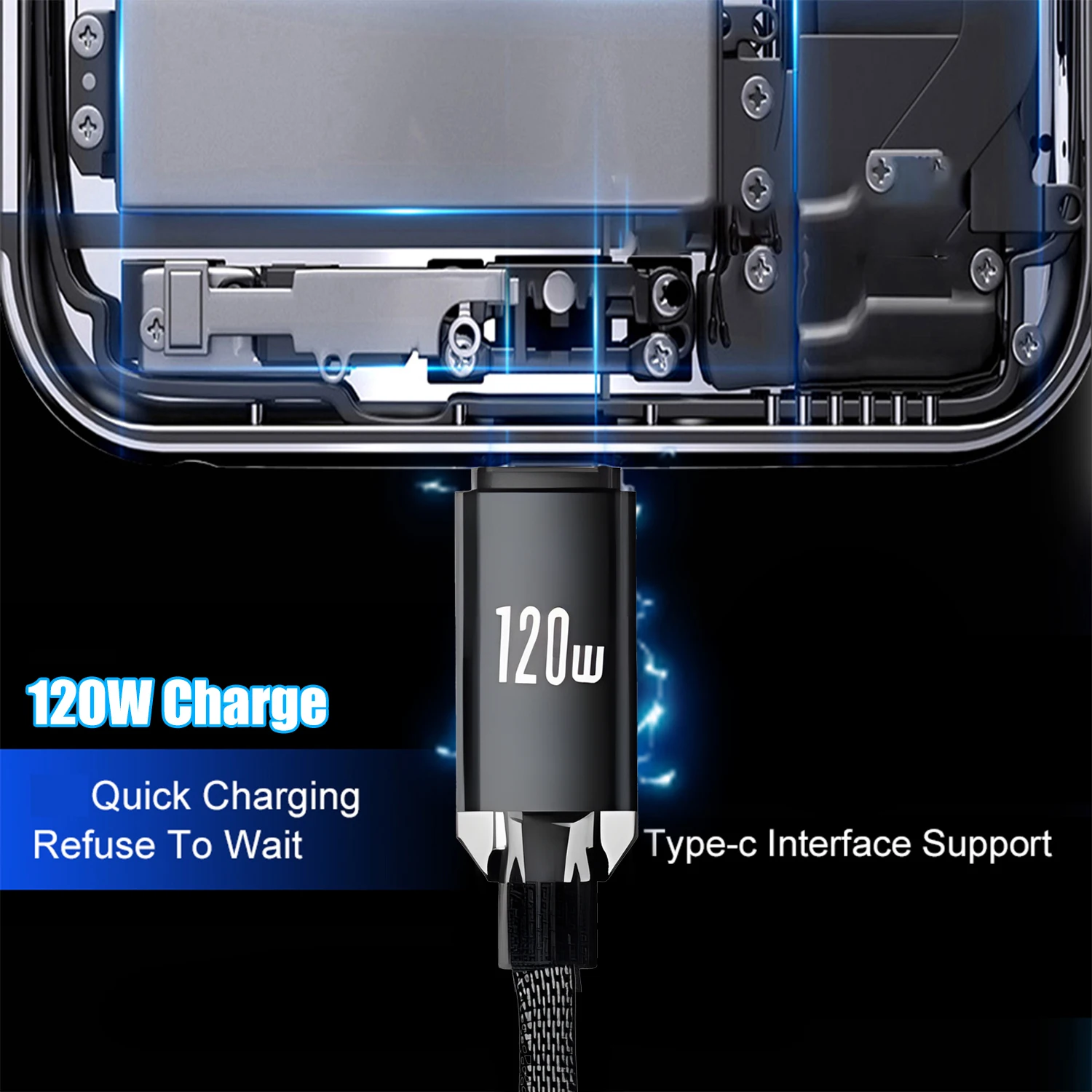 รูปสินค้า สายชาร์จ USB-C ยืดหดได้ ชาร์จเร็ว ทนทาน