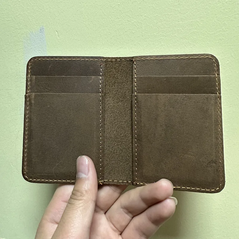 Vintage Real Leather Cowhide Card Holder and Cash Case