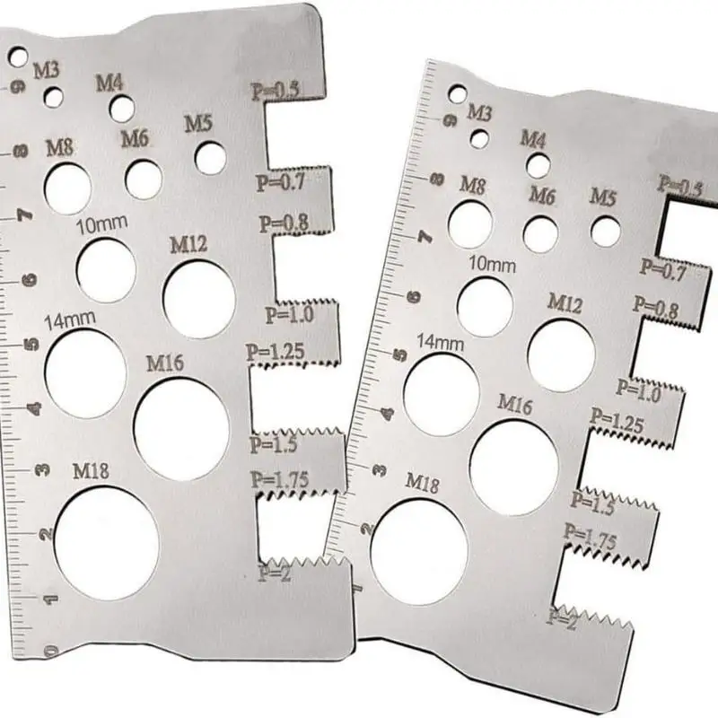 Screw Thread Pitch Gauge Ruler Measuring Tool Bolt Nut Metric Machining Threads Screw Cutting Gauge Angle Model Measuring