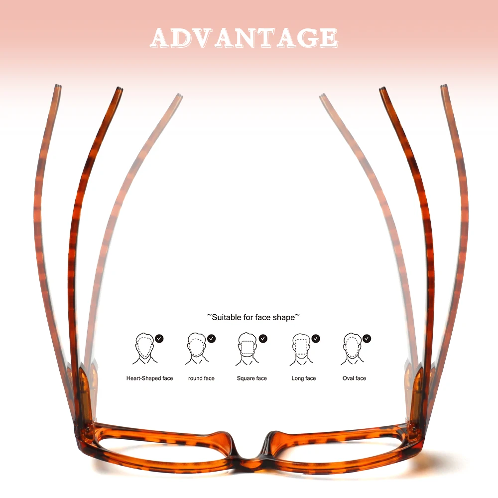 CLASAGA Reading Glasses for Women Red Fashion Wide-Legged Prescription Glasses HD High Quality Anti-Blue Light Diopter Glasses 2