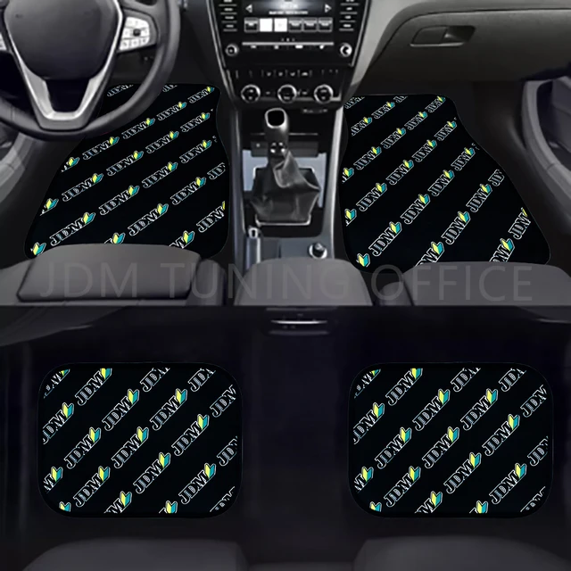  Tapis Voiture Texte Personnalisé Tapis Sol Voiture Tapis  Voiture Universel Ensemble Complet 4 Tapis Voiture Avant Et Arrière  Accessoires Intérieurs Automatiques (Color : All Black)