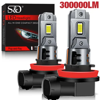 자동차 다이오드 램프용 LED 헤드라이트 전구, 9005 HB3 9006 HB4 H16 JP 안개등 캔버스 미니 880 881 화이트 6500K CSP, 300000LM H8 H11