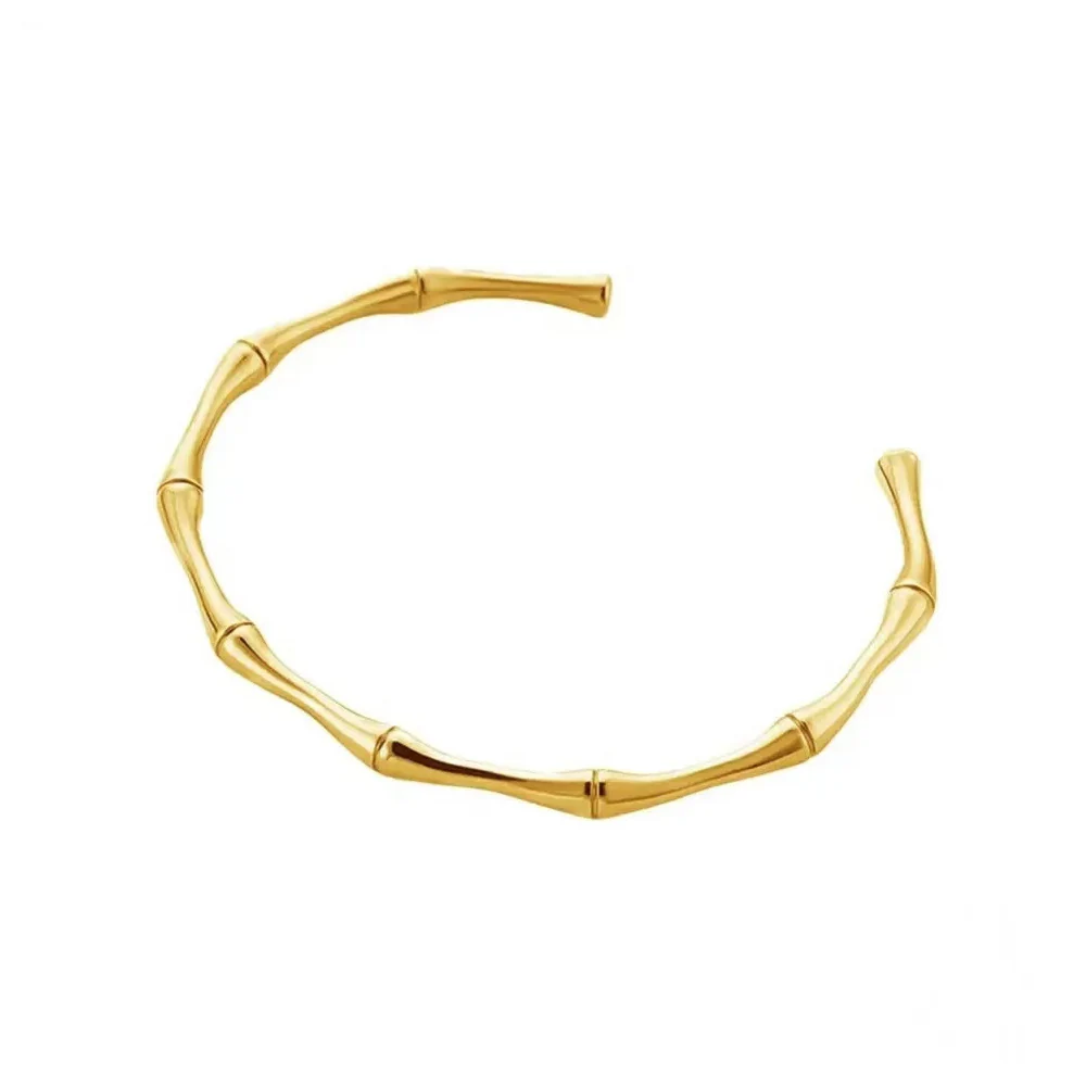 Bangle Bracelet Minimalist Bamboo Joint Cuff Purple Gold/Silver Color Personality Simple Jewelry For Women