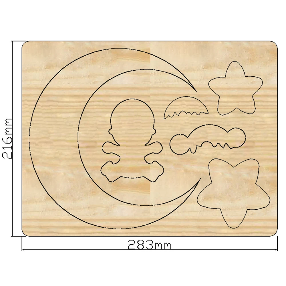 

Новинка, детские украшения в виде Луны, форма для высечки, форма для деревянного ножа, подходит для режущих инструментов, украшение «сделай сам»