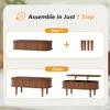 Fluted Lift Top Coffee Table with Hidden Compartment, Fully Assembled Wooden Center Table, Modern Oval Lift Tabletop for Home Li 3