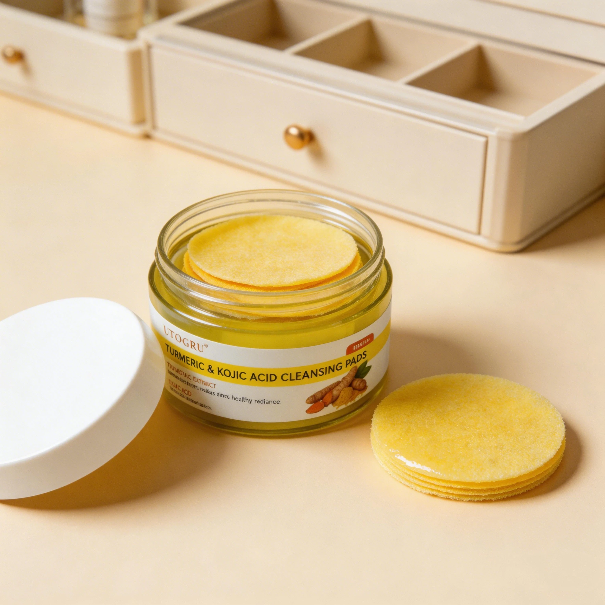 Turmeric & Kojic Acid Cleansing Pads For Dark Spots And Brightening_voghion.com