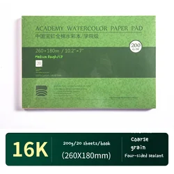 Premium Artist Watercolor Paper - 20 Sheets, 100% Cotton, 300gsm, Hand-Painted Graffiti Painting Book (200g 16k medium)