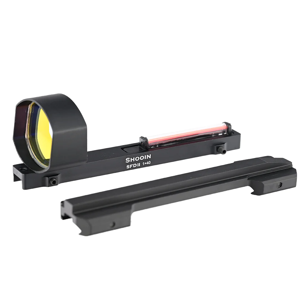 Red Dot Sight Rifle Scope Holographic Collimator Shooin Optics RIB Collimator Sight Solar Power Fiber Reflex With 20mm Extended Mount Base