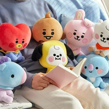 BT21 Plush Toys Kawaii Mini Keychain Anime Bag Pendant Ornament for Kids 12-22cm Bt21 Peripherals Soft Stuffed Animals Doll Gift 1