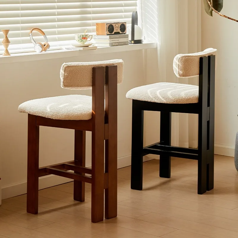 Home Bar Chair Kitchen Counter Stools High Elegant Bar Chair Nordic Style Dining Wooden Modern Luxury Tabouret De Furniture