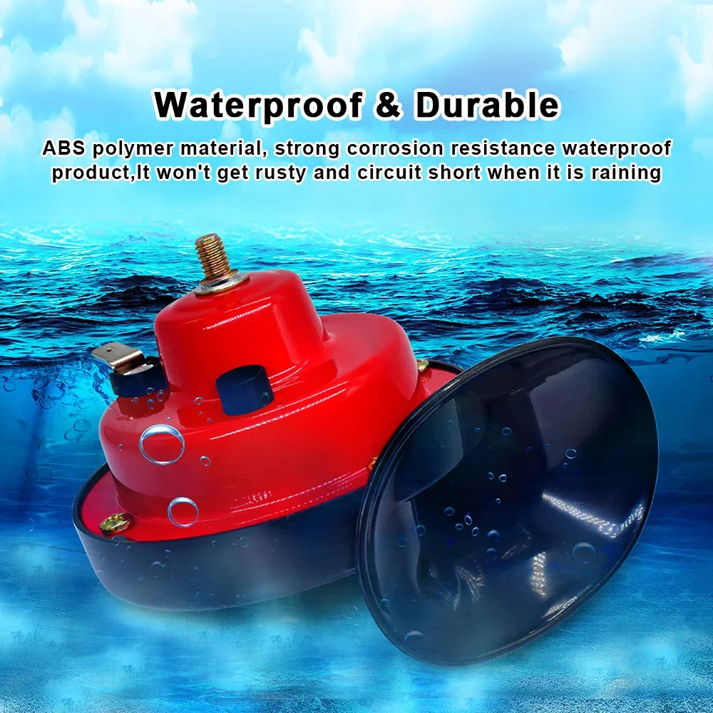 Car Siren Horn 2pcs Universal Loud Car Horn 12V Electric Snail Train Horn Super Loud Waterproof Horns Siren for Motorcycle Car Truck SUV Boat