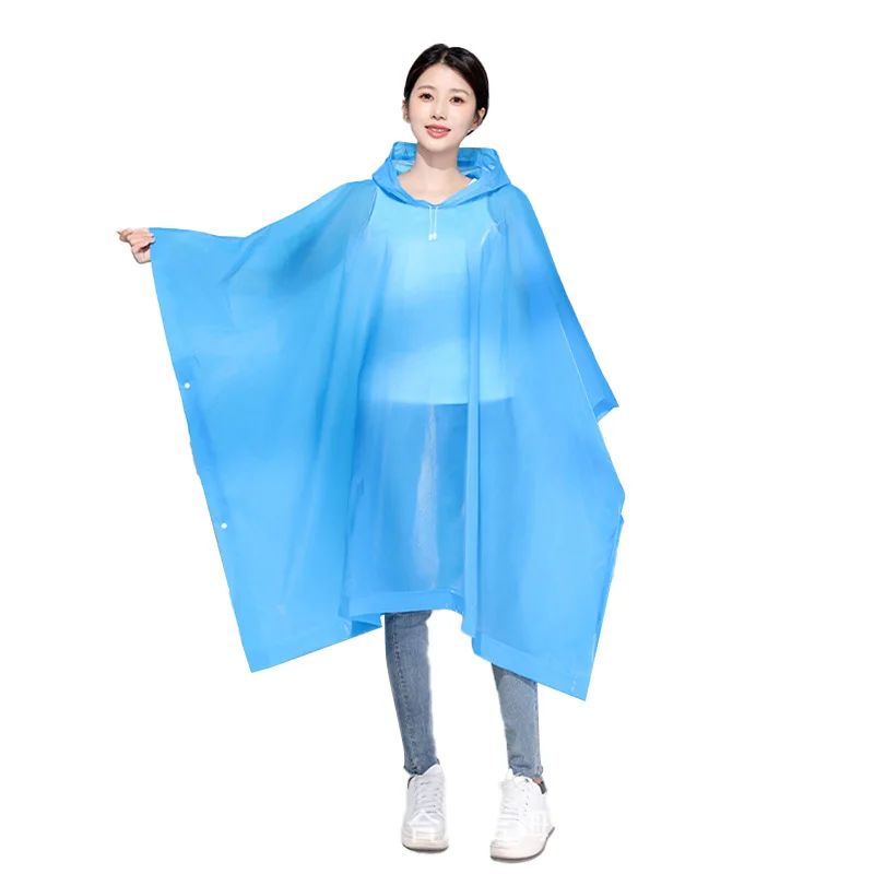 두꺼운 재사용 가능 성인용 망토형 우비 야외 여행 하이킹 스타일 우비 사이클링 레인 판초 1인용 PVC 매트...