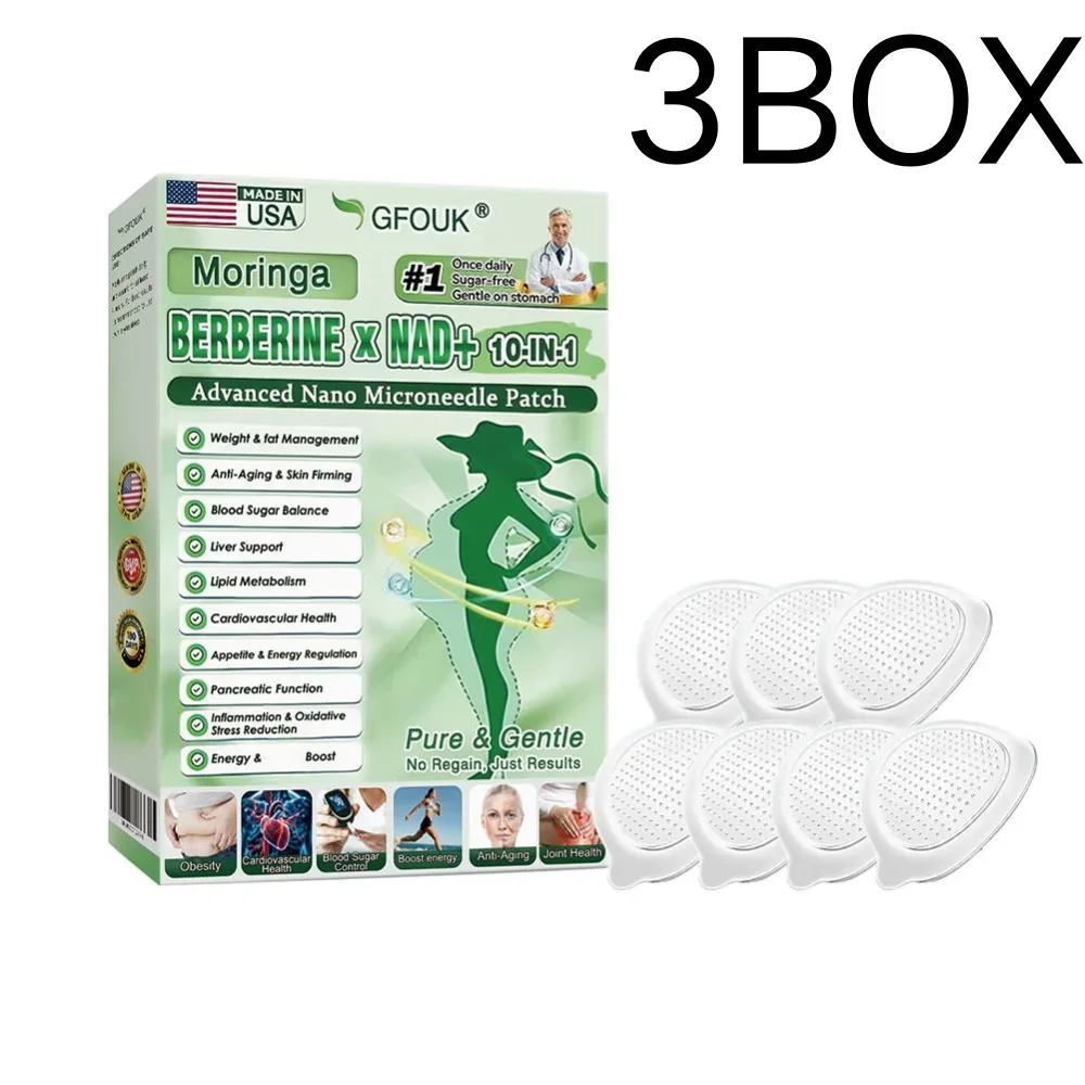 Patch micro-aiguilles nano - Berbérine NAD+ Patch raffermissant et remodelant pour le corps, pour femmes et hommes, soin longue durée_voghion.com